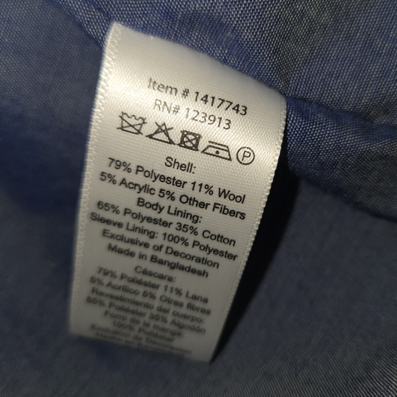 Jachs New York Men’s XXL Wool Blend Shirt Jacket Aztec Blue Lined Shacket - Picture 5 of 12